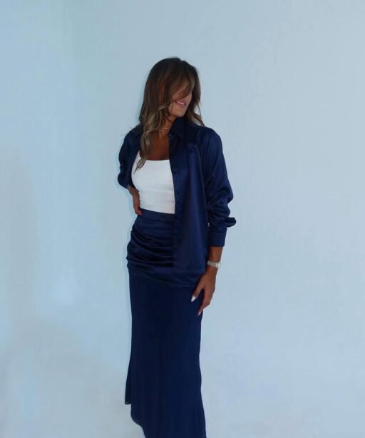 Satin Navy Blue Set